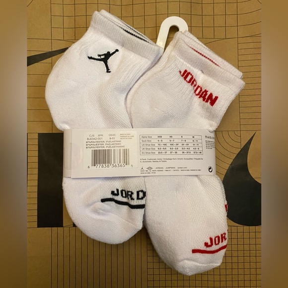 Jordan basketball cushioned Quarter socks 6 pairs - Picture 4 of 12